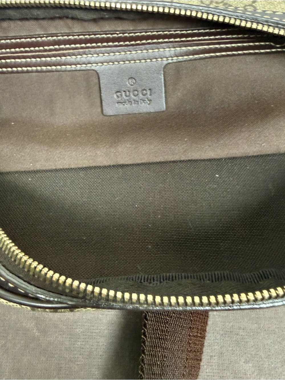 Authentic Gucci GG Supreme Belt bum Bag waist pouch brown tan coated canvas EUC - Picture 9 of 14